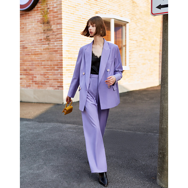 AEL ORIGINAL CUSTOM INS SUPER HOT HONG KONG FLAVOR RETRO PURPLE INTERNET CELEBRITY BLAZER WOMENS LOOSE SUIT TOP