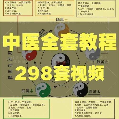 298套自学中医视频教程基础理论课件脉诊全套电子版高清舌诊课程