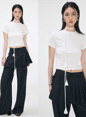 Profi11 Zero2025夏秋设计感透气百褶短裙阔腿裤裤小众设计师品牌