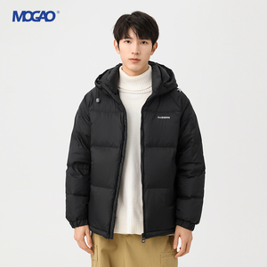 MOGAO/摩高2023冬季新款男士简约黑色连帽羽绒休闲服 641661008
