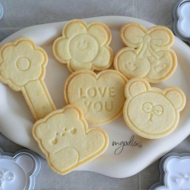 可爱心形花朵笑脸手指小熊韩式卡通烘焙黄油饼干翻糖霜糖diy模具