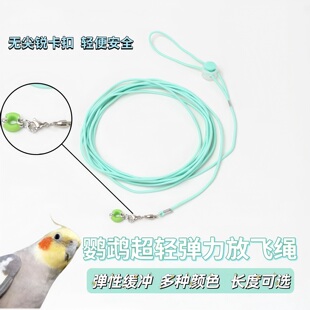 新款硅胶鹦鹉脚环牵引绳放飞绳虎皮牡丹玄凤专用弹力绳子遛鸟绳子