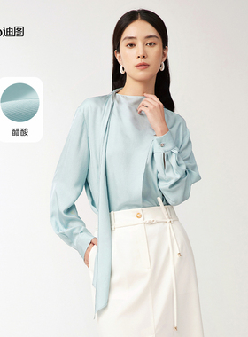 Ditto/迪图2025秋季新款韩系时尚气质拼接立领短款上衣显瘦长袖女