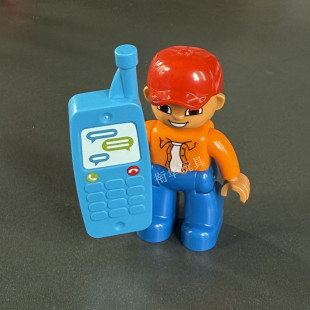 儿童大颗粒拼装 6岁 积木配件人仔手持电话手机益智玩具男孩女孩3