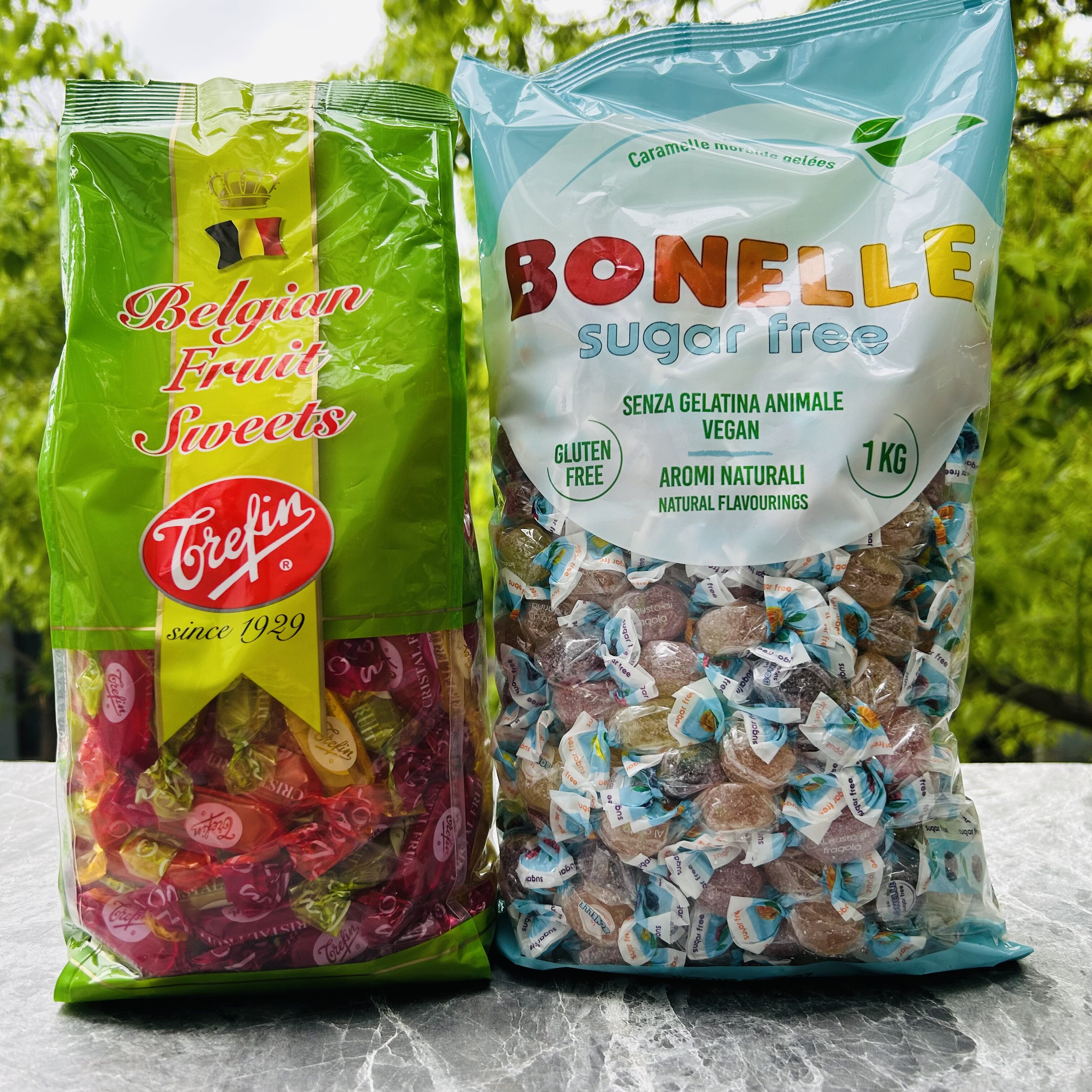 比利时嘉芬莲什锦水果硬糖/意大利BONELLE无糖什锦果味软糖1kg