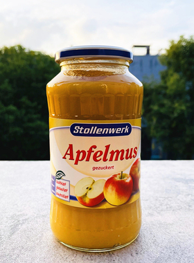 stollenwerk apfelmus gezuckert德国进口碧绿屋苹果泥710g玻璃瓶