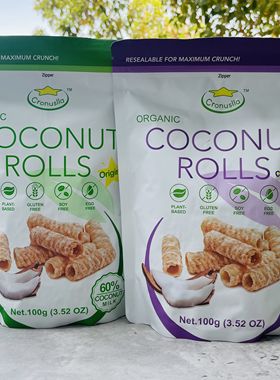 易碎coconut rolls斯里兰卡进口星椰乐原味椰奶海盐椰子卷无麸质