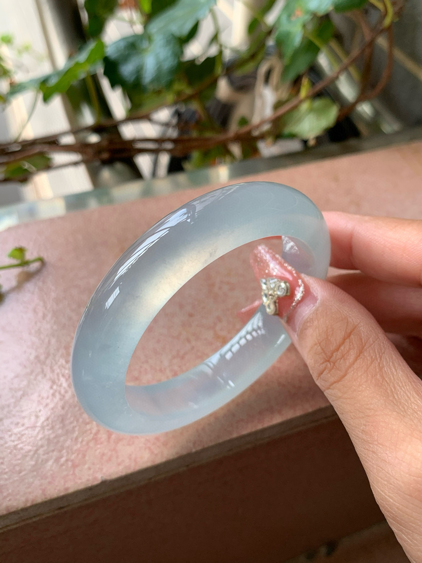 【小陈翡翠】缅甸天然翡翠a货冰种50小圈口正圈翡翠手镯