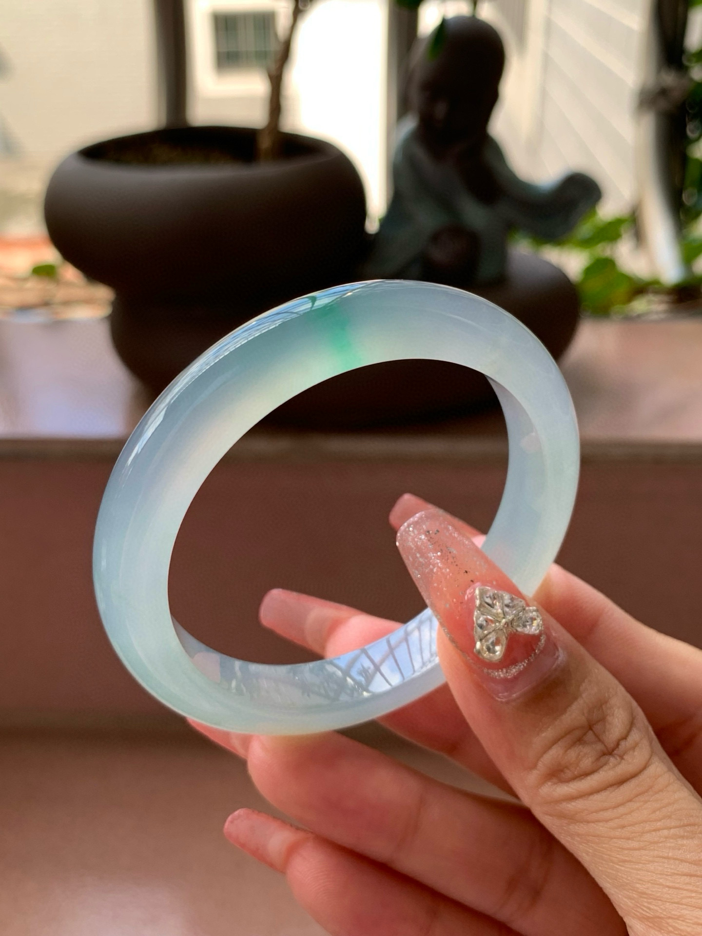 【小陈翡翠】缅甸天然翡翠a货冰飘金丝绿49-50小圈口正圈翡翠手镯