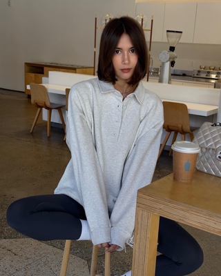 polo领卫衣复古简约polo领卫衣