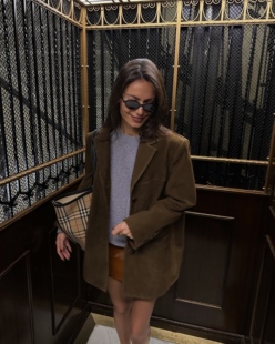 柔雾感麂皮复古粽西装 美拉德老钱风西装 外套 pepamack同款 26新