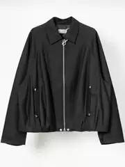 Conz 25Fw Pure Wool Baloon Zipper Jacket, Solid Color, Simple, Versatile, Basic Commuter Style, Clean Fit