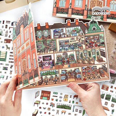 PaperMore小角落造景贴纸第十二弹2.5D大尺寸手帐diy解压场景贴画