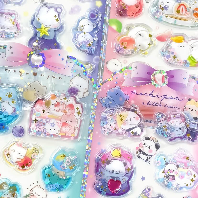 闪乐谷美灌油贴纸少女心独角兽炫彩摇摇乐流沙流麻公主风装饰贴画