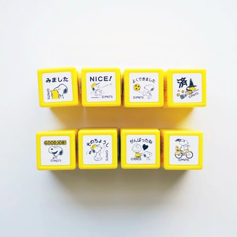 日本KODOMO NO KAO 史努比限定浸透印章迷你手账本打卡