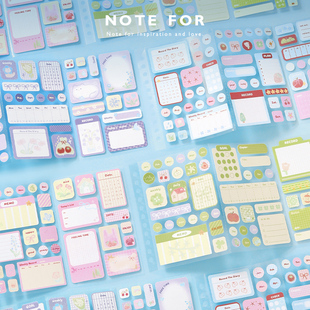 NOTE FOR三折生活记录册贴纸韩系基础打卡记录M5/A7手帐装饰贴画