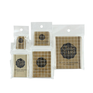 日本KODOMO NO KAO 透明亚克力手柄厚实镜面网格线硅胶印章专用