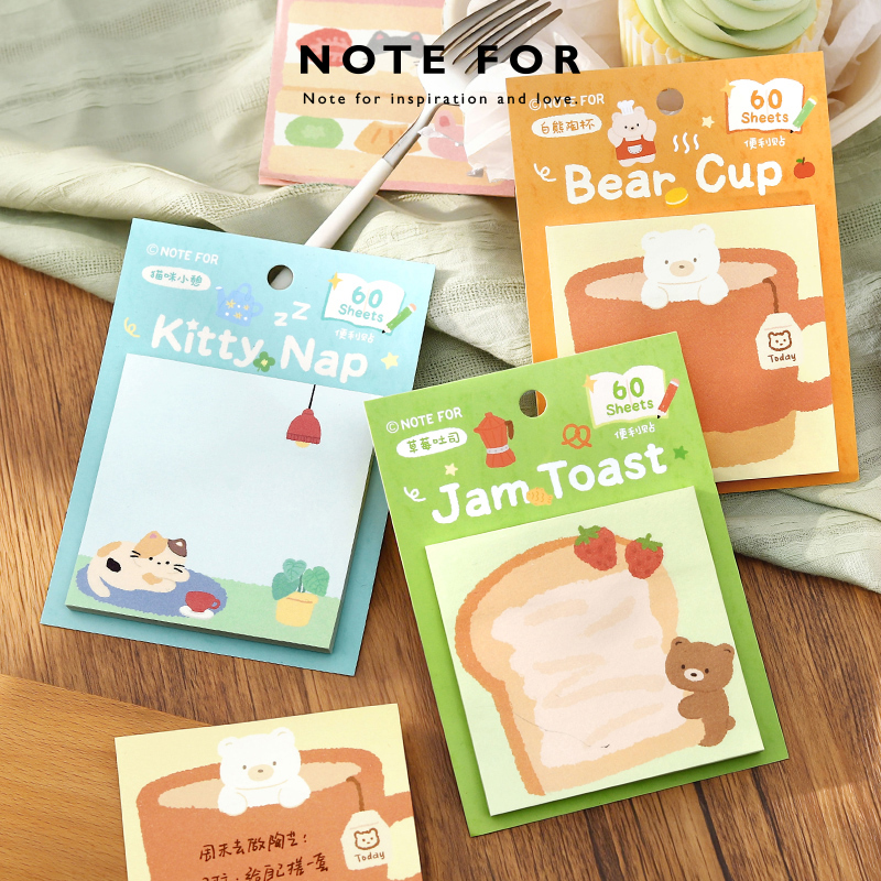 NOTE FOR 便利贴软芙芙小记日系蜡笔风便签本手帐本留言备忘N次贴