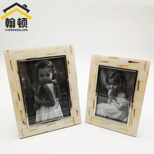 翰顿牛骨纹婚庆生日礼品不锈钢内框金属点缀现代轻奢特色新颖相框