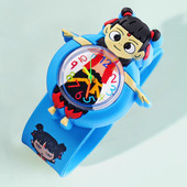 儿童卡通手表女孩3岁哪吒卡通4男孩幼儿园宝宝啪啪圈玩具表奥特曼