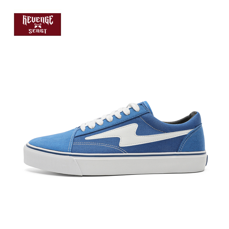 夏季爆款板鞋蓝色情侣百搭帆布鞋