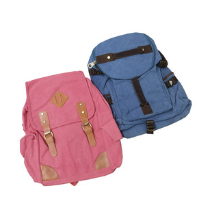 尾货清仓复古水洗老帆布配牛皮学生上班通勤大容量双肩背包B605