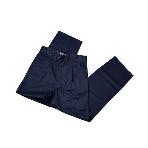 复古海军蓝色宽松直筒工作裤