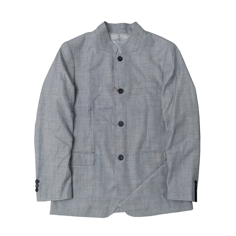 千鸟格羊毛桑蚕丝混纺休闲西服