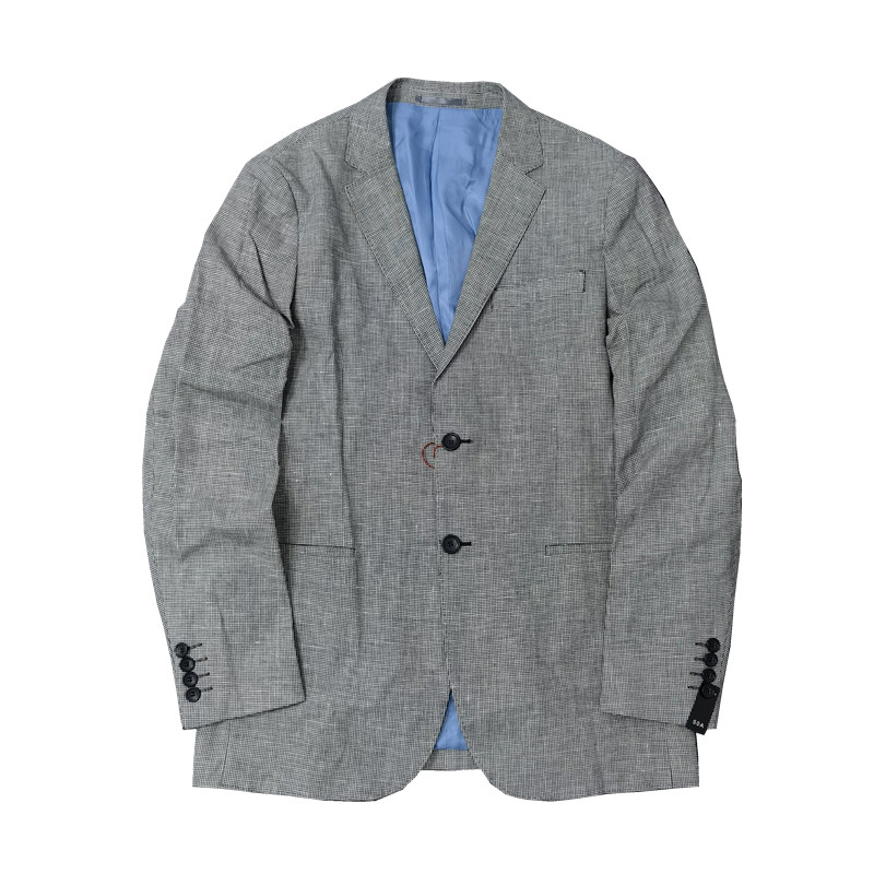 无品牌修身纯棉千鸟格休闲单西