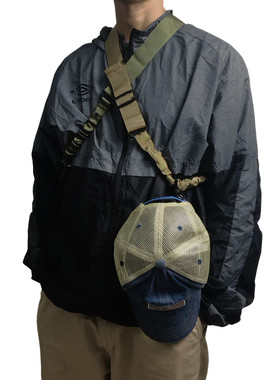 军迷爱好强拉力伸缩尼龙绳单扣具斜跨背带省力单肩枪带D111包邮