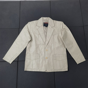 包邮 复古美式 领休闲真皮夹克外套Y847 壮汉硬皮山羊皮西装 男 大码