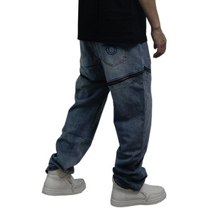 包邮 W32W33断码 K806 复古宽松直筒街头感两穿水洗牛仔长裤 处理美式