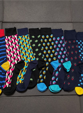 美潮丝质脚感滑软透气春夏街头新潮3D印花长筒大码滑板男袜W87