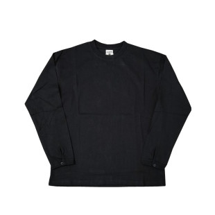 300克重宽松剪裁简约纯色平底摆圆领潮人百搭街头嘻哈长袖 T恤Y237