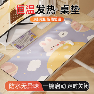 桌面加热鼠标垫办公室冻手学生写作业可爱恒温防水发热暖桌垫原厂