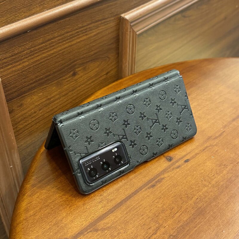 适用荣耀MagicVs2折叠屏保护套磁吸中轴新款v5欧美印花高档皮革Ma