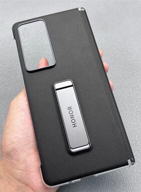 适用荣耀magicvs2手机壳新款折叠屏v2至臻版中轴保护套官方同款支架外壳翻盖式智能视窗皮套全包防摔超薄素皮