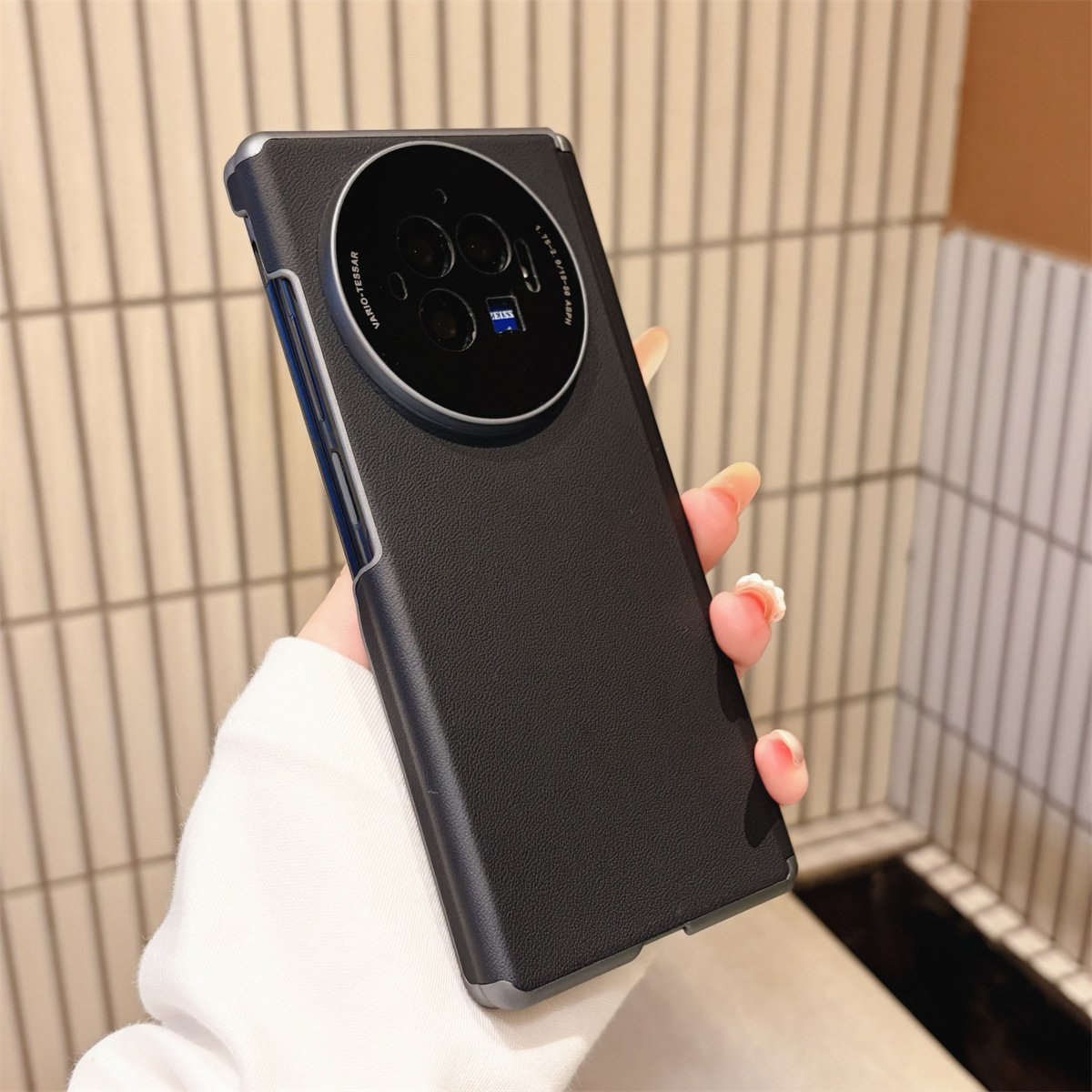 帅朗格伦 适用于vivoxfold3po手机壳双中轴全包防摔VIVO XFOLD5保护壳折叠屏新款xfold3后壳外壳皮套纤维纹男