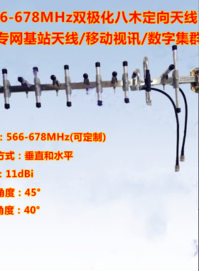 联必达566-678MHz LTE专网/数字集群通信双极化11dBi八木定向天线