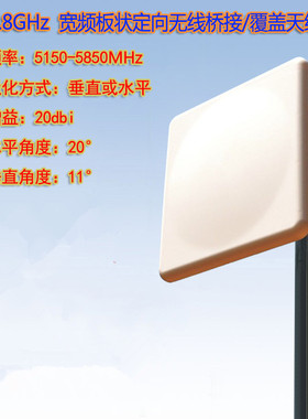 联必达5.1G -5.8G 20dBi单极化平板定向天线网桥/AP传输/WIFI覆盖