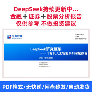 DeepSeek研究框架-国海证券 52页 金融证券股票分析报告电子版