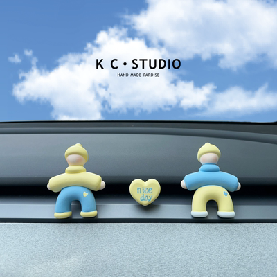 创意极简小人车载香薰特斯拉model3/出风口摆件汽车内饰香氛女士