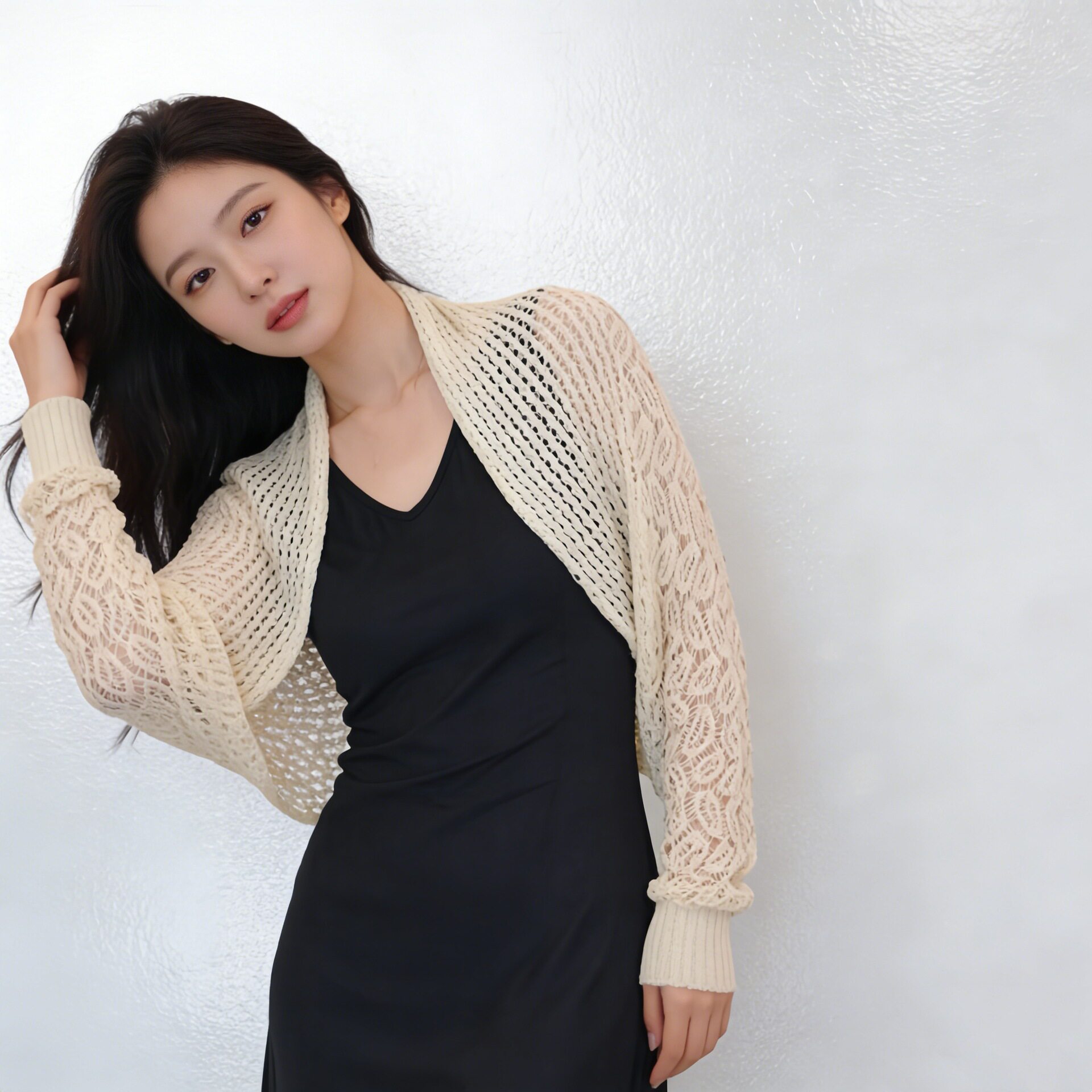 2026 新款镂空针织长袖披肩女 夏季防晒开衫外搭 百搭空调衫薄款