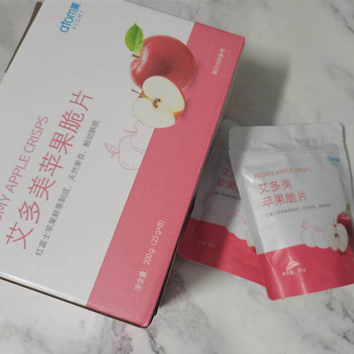 艾多美苹果脆片atom美小吃非油炸零食休闲食品酥脆独立烟台苹果干