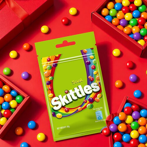 Skittles 彩虹糖酸味40g袋装零食糖果軟糖果汁糖酸糖随身提神果糖