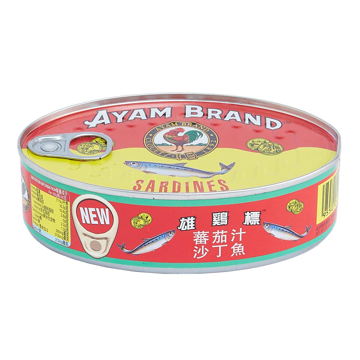 雄鸡标 茄汁沙丁鱼215克秘制番茄汁沙丁鱼罐头捞饭下饭好食材海味图片