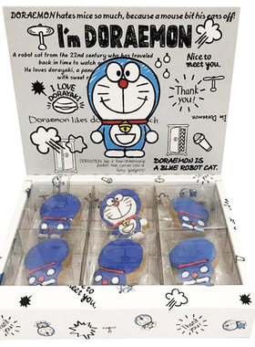 日本东京Enfant多啦A梦叮噹造型曲奇饼珍藏礼盒1盒6块