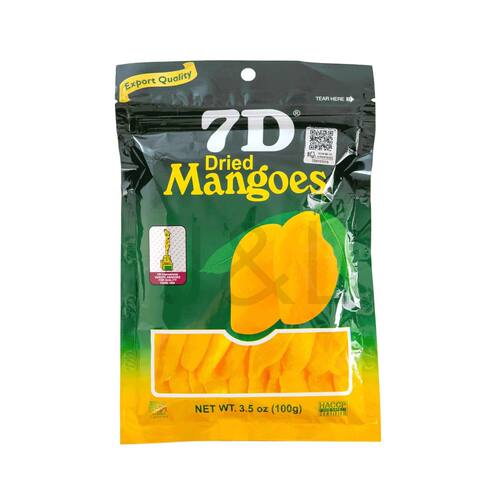 7D 芒果干100克正版正货特产袋装休闲零食水果干下午茶水果片即食