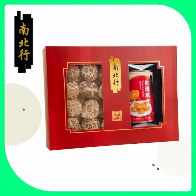 南北行特级花菇150克+红烧鲍鱼礼盒干货海鲜食材高端送礼煲汤食材