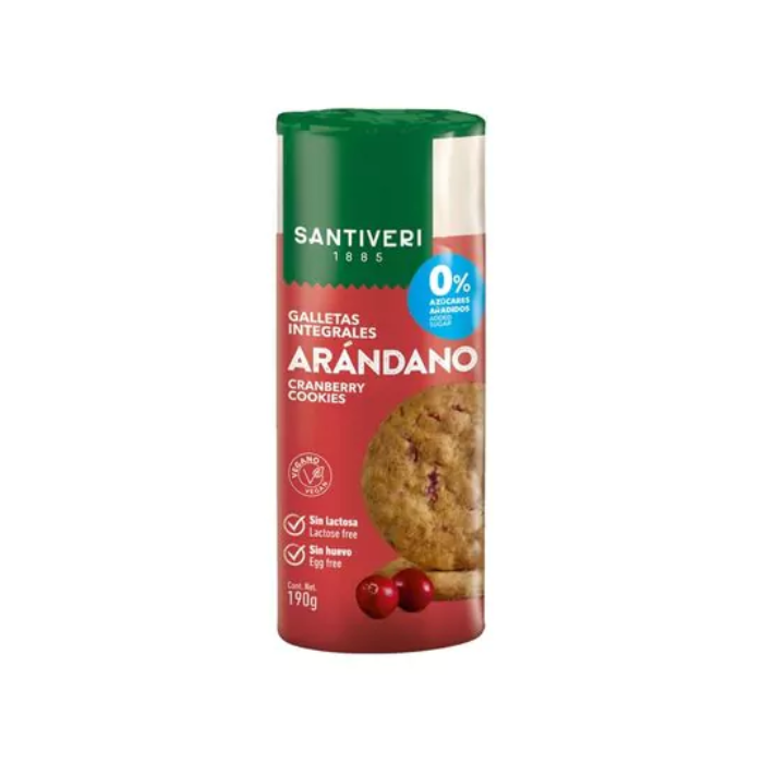 Santiveri 无添加糖低盐全素蔓越莓全麦消化饼薄脆饼干营养饼干版